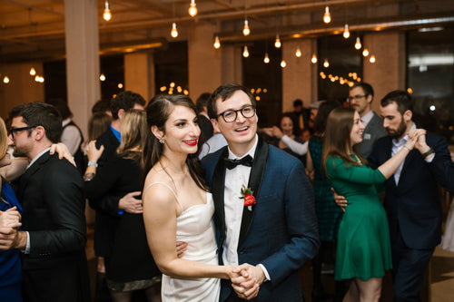 Bride and groom enjoying their dance at Chicago bridal reception with Glamour Girl makeup