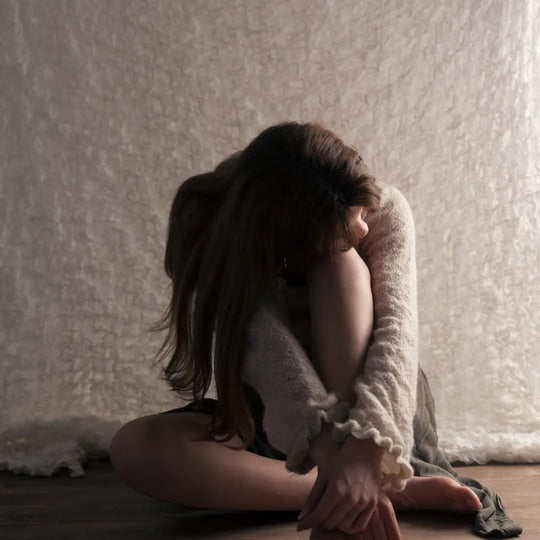 Winter blues: woman feeling sad inside