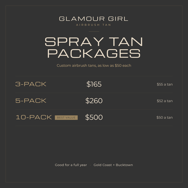 Spray Tan Packages — 3, 5 and 10 packs from $50 a tan
