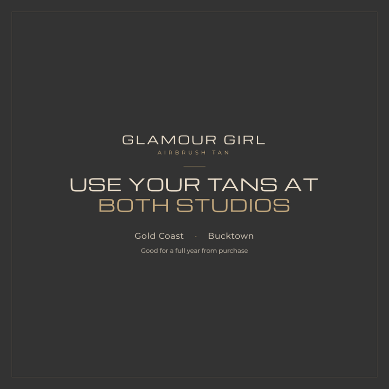 Use your tans at both studios — Gold Coast and Bucktown