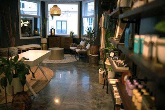 Interior view of Glamour Girl Airbrush Tan, a popular spray tanning salon in Chicago