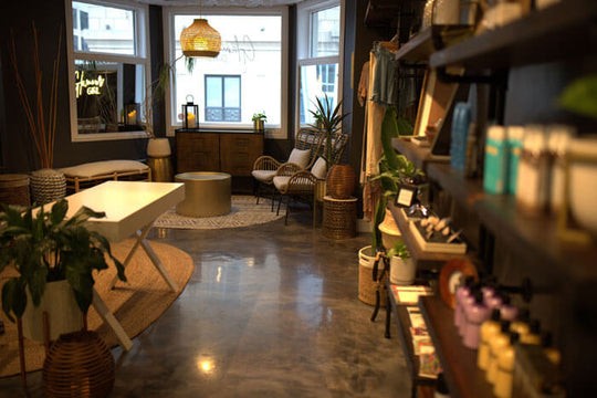 Interior view of Glamour Girl Airbrush Tan, a popular spray tanning salon in Chicago