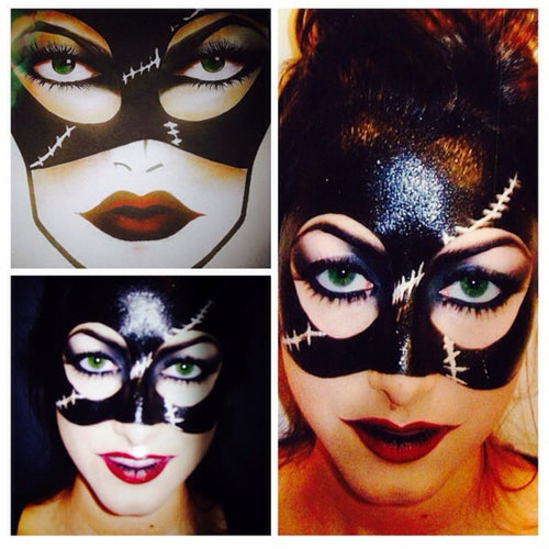 Innovative black and white makeup art for character design by Glamour Girl Airbrush Tan, Chicago