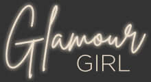 Gold text logo of Glamour Girl Airbrush Tan, a spray tanning salon in Chicago IL